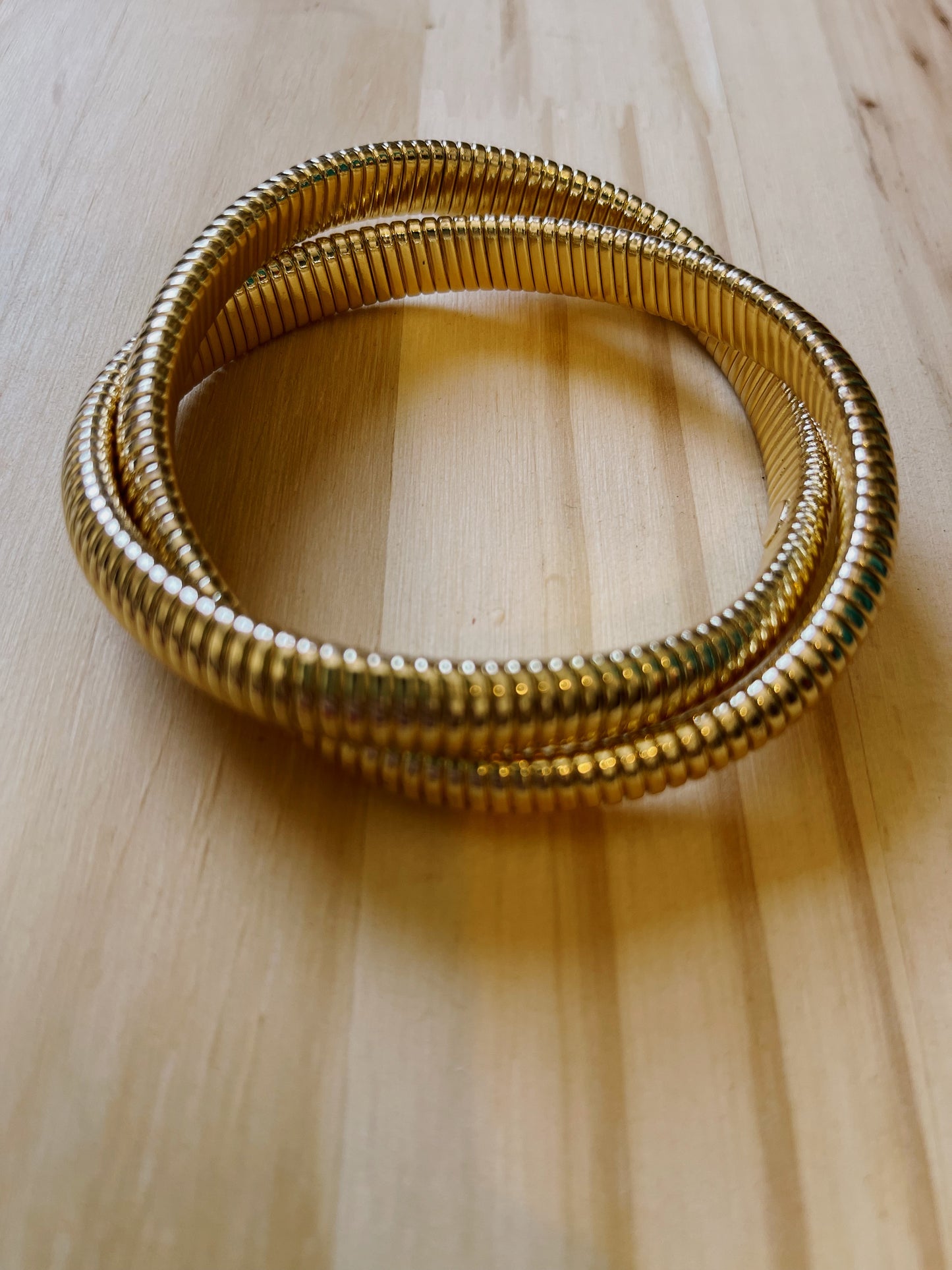 Gold Twisted Bracelet Set