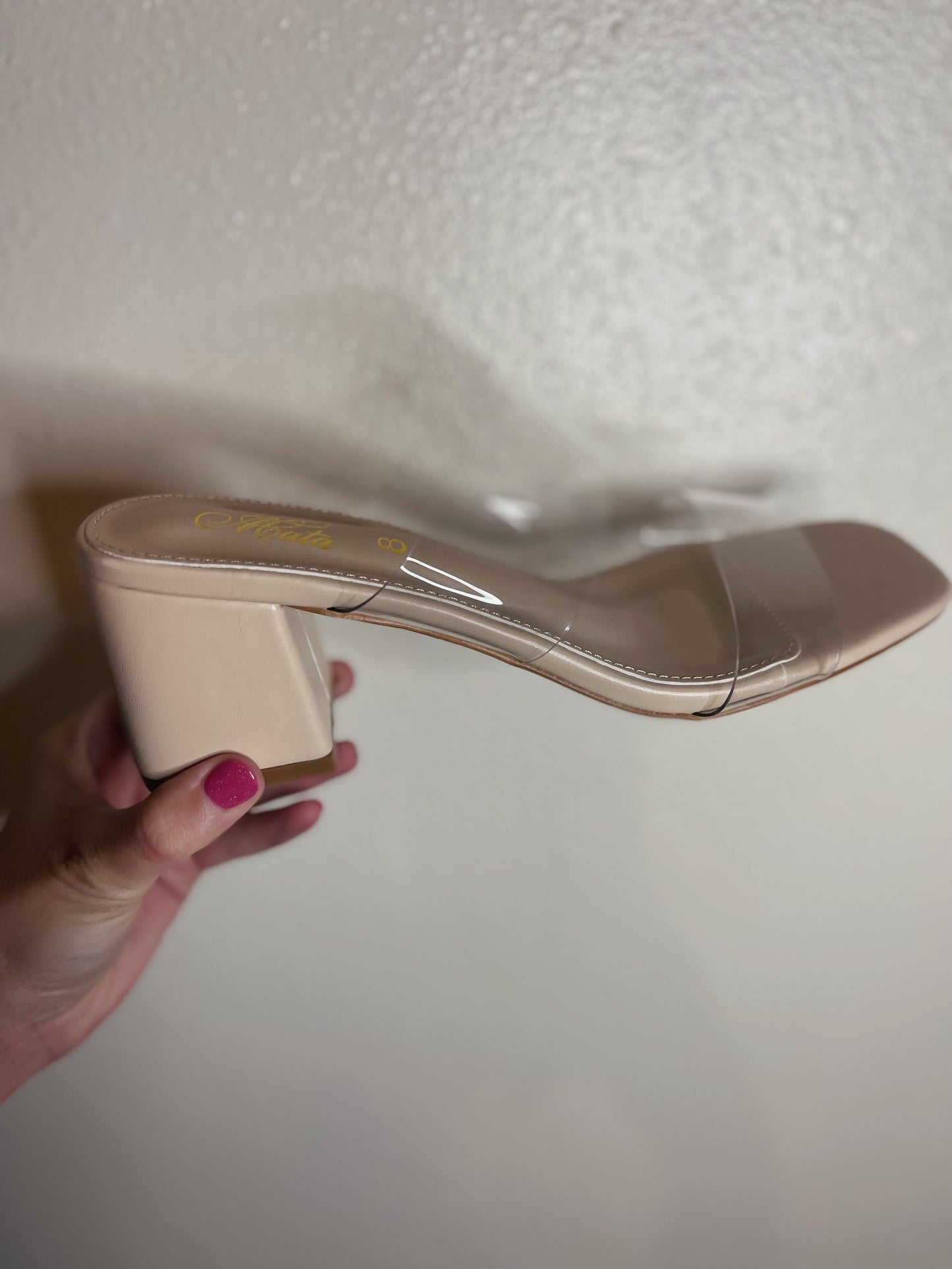 Clear Strap Nude Heel