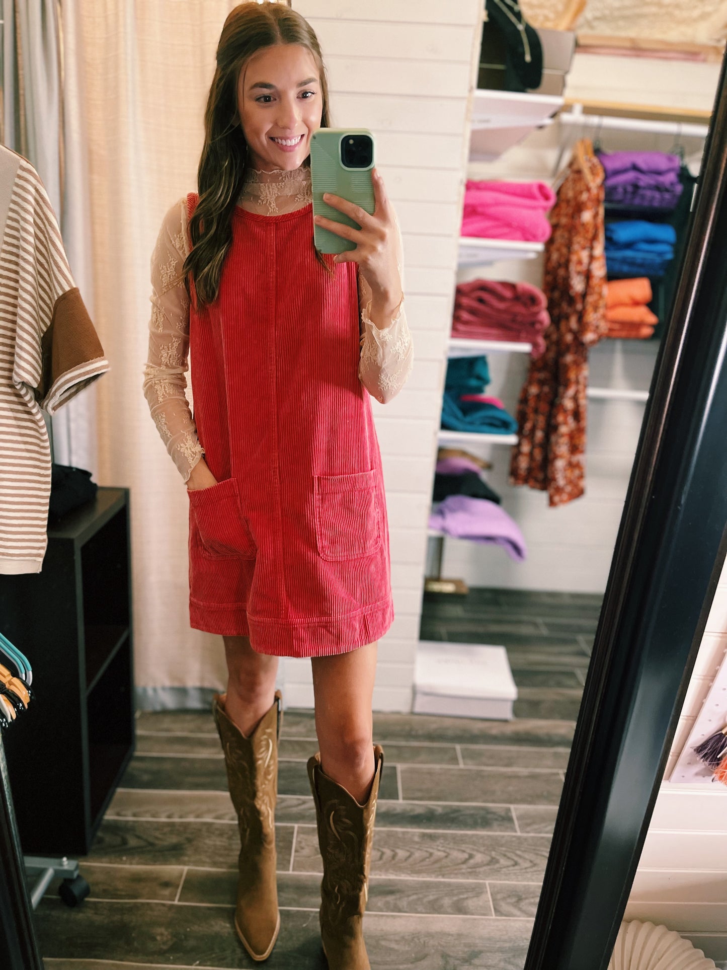 Red Corduroy Dress