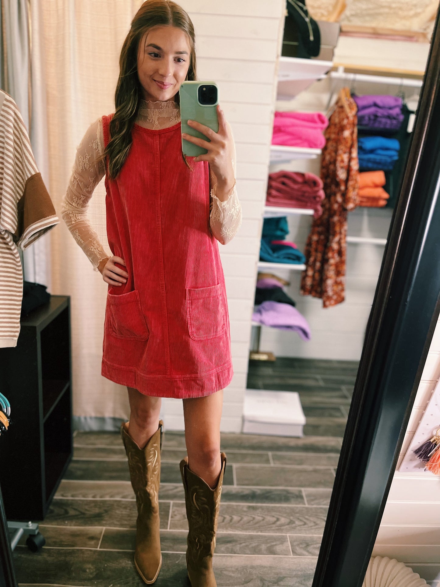 Red Corduroy Dress