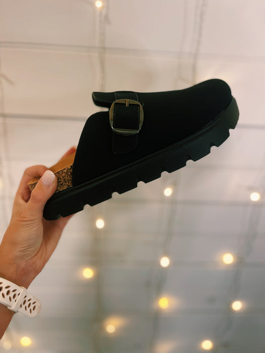 Black Platform Clogs