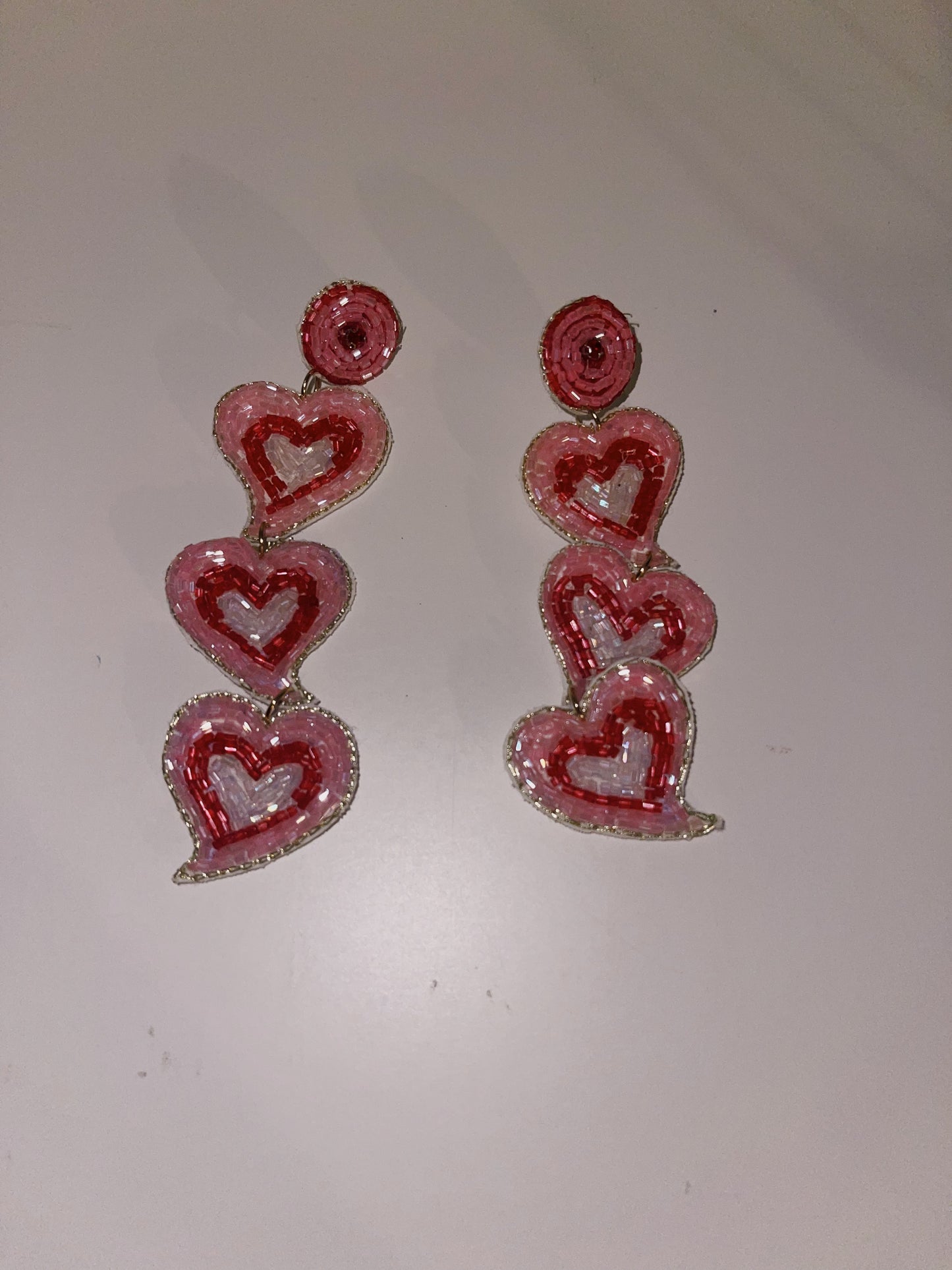 Heart Seed Bead Earrings