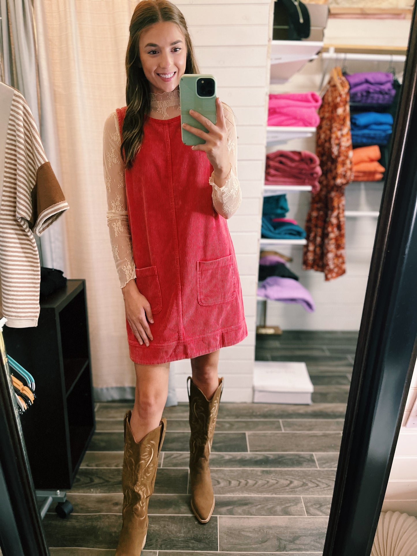 Red Corduroy Dress