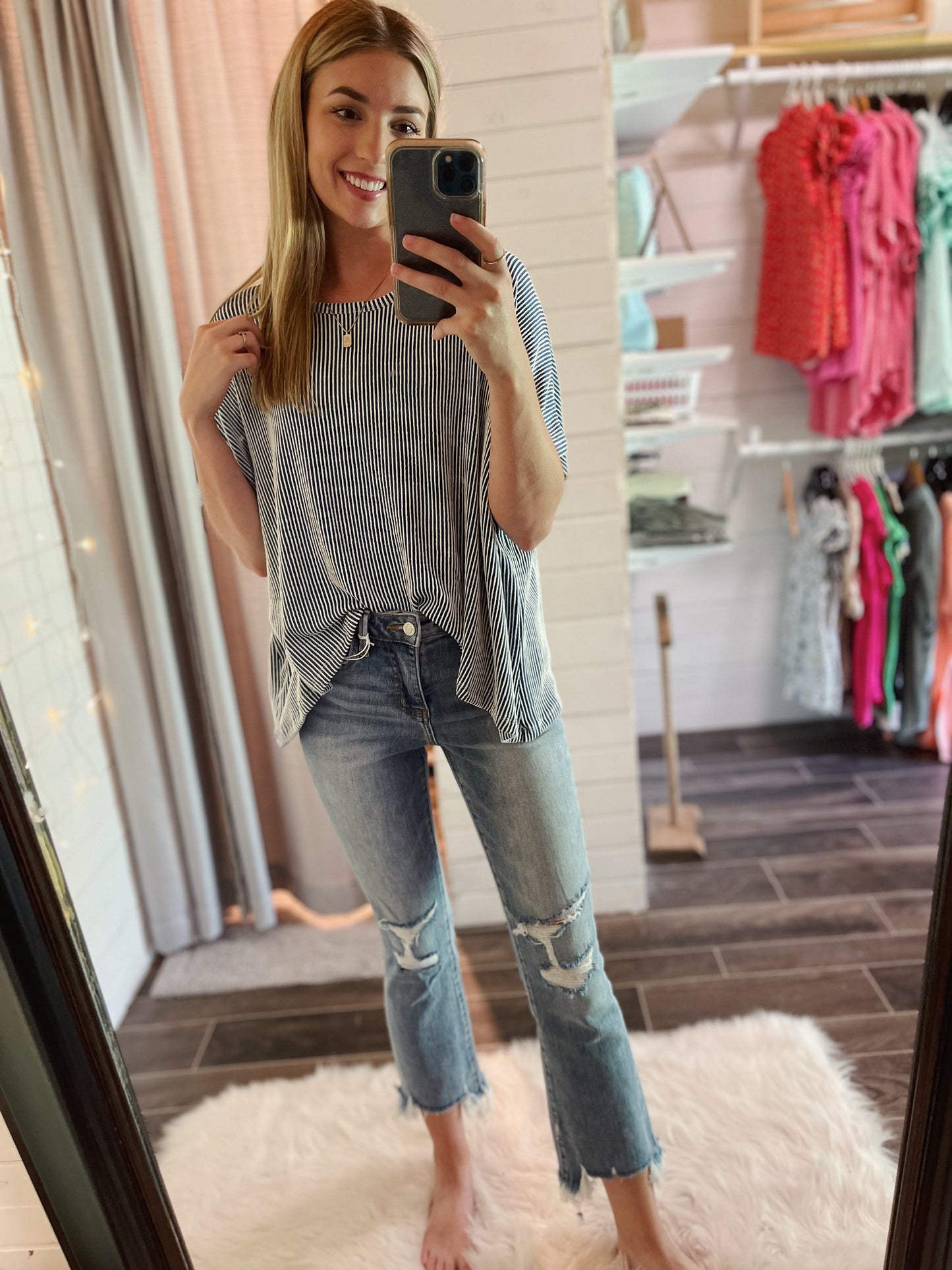 Rainy Straight Cropped Jeans